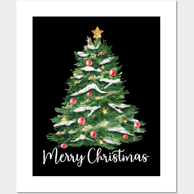 Tree Christmas - Tree Merry Christmas Wall Art by heart teeshirt